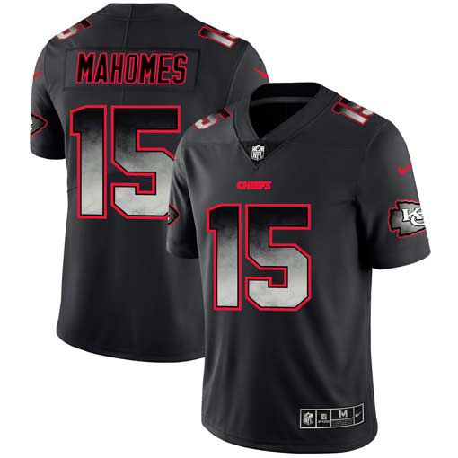 Men Kansas City Chiefs #15 Mahomes Nike Teams Black Smoke Fashion Limited NFL Jerseys->kansas city chiefs->NFL Jersey